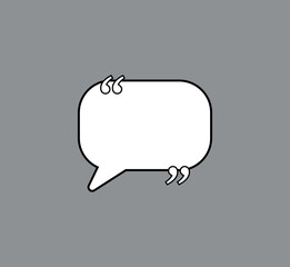 chat speech bubble with quote marks. vector illustration symbol for message and communication 