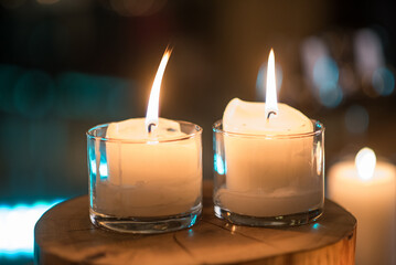 candles on a dark background