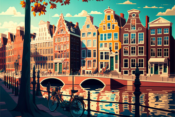 An Illustrative Tour of the Capital of Holland - obrazy, fototapety, plakaty
