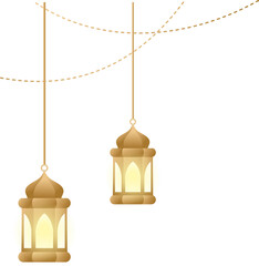 Islamic gold lantern decoration 
