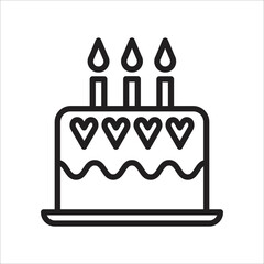 birthday cake icon simple art design