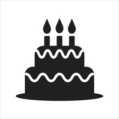 birthday cake icon simple art design