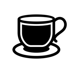 glass of coffee in trendy flat design