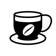 glass of coffee in trendy flat design