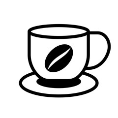 glass of coffee in trendy flat design