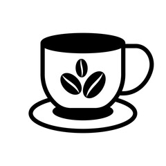 glass of coffee in trendy flat design