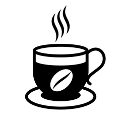 glass of coffee in trendy flat design