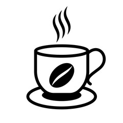 glass of coffee in trendy flat design