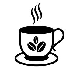 glass of coffee in trendy flat design