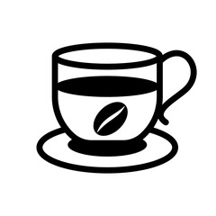 glass of coffee in trendy flat design