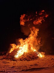 New Year's bonfire Reykjavik