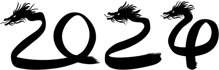 2024，龍、辰、ベクターファイル