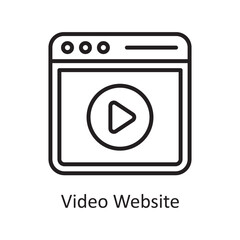 Video Website Vector Outline Icon Design illustration. Business And Data Management Symbol on White background EPS 10 File