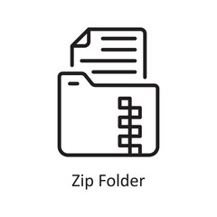 Zip Folder Vector Outline Icon Design illustration. Business And Data Management Symbol on White background EPS 10 File