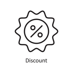 Discount Vector Outline Icon Design illustration. Business And Data Management Symbol on White background EPS 10 File