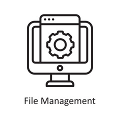 File Management Vector Outline Icon Design illustration. Business And Data Management Symbol on White background EPS 10 File