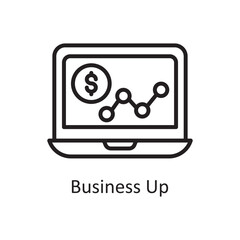 Business Up Vector Outline Icon Design illustration. Business And Data Management Symbol on White background EPS 10 File
