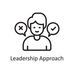 Leadership Approach Vector Outline Icon Design illustration. Business And Data Management Symbol on White background EPS 10 File