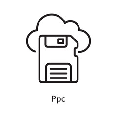 Ppc Vector Outline Icon Design illustration. Business And Data Management Symbol on White background EPS 10 File
