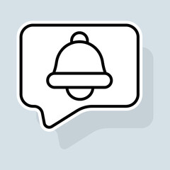 New message line icon. Clock, warning, for mobile devices, notification, message, alarm, reminder, watch. Sound concept. Vector sticker line icon on white background