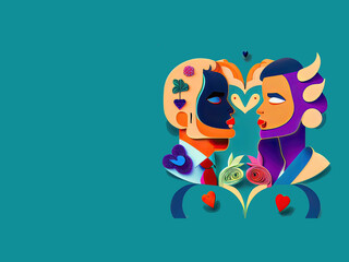 Naklejka premium Valentine Love