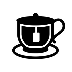 glass of tea icon in trendy flat design
