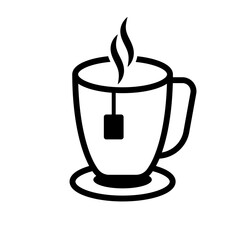 glass of tea icon in trendy flat design