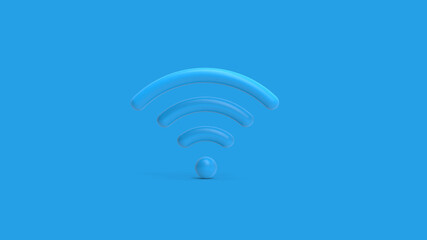 Wifi icon isolated on blue background. 3D rendering.