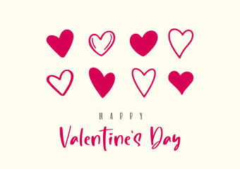 Happy Valentine's Day. Modern card design. Cartoon. Vector illustration