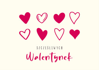 Szczęśliwych walentynek. Nowoczesny szablon kartki. Ilustracja wektorowa © FriendlyPixels