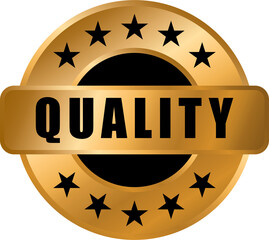Quality gold vector emblem, Quality label stamp © muh
