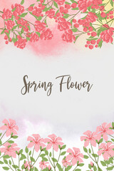 Fototapeta na wymiar floral spring wallpaper with greeting flower card