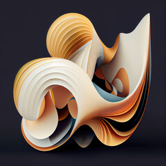 Abstract art of 3d curved lines background  forming surreal shape  made with Generative AI