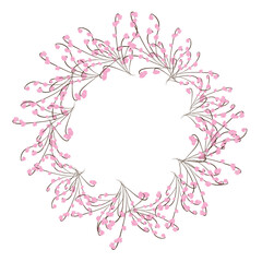 vector cherry blossom, sakura branch with pink flowers