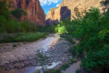 Clifs in Zion canyon, Utah, USA.