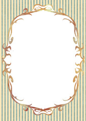 Decorative art nuovo floral blank frame pattern  vertical format with text place and space