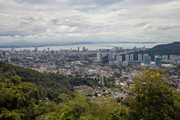 Obraz premium Aerial view of Georgetown in Penang, Malaysia