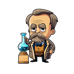 Louis Pasteur - chimiste Français inventeur du vaccin - fond transparent - réalisé à l'aide d'une AI et retouché - obrazy, fototapety, plakaty