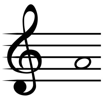 Note A, La Music Staff Lines G Clef Solfege Note