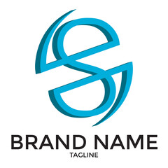 S with shield lettermark logo design for business