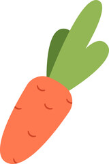 Cute cartoon carrot flat icon Agriculture
