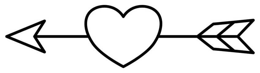 heart arrow doodle line art