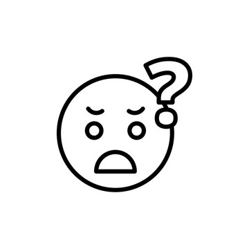 Uncertainty Emoji icon in vector. Logotype