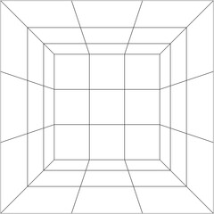 space with  perspective grid line, 3d rendering