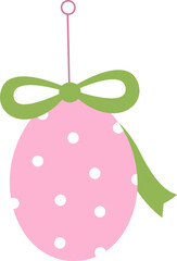 Cute easter egg flat icon Spring holiday Garden decor element