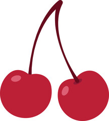 Cherry tasty berries flat icon Fruits cultivation