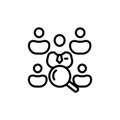Team Leader Search icon in vector. Logotype