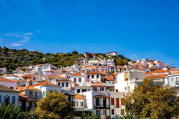 Fototapeta na wymiar Skopelos town on Skopelos island, Greece 