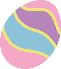 Cute easter egg flat icon Spring holiday Garden decor element