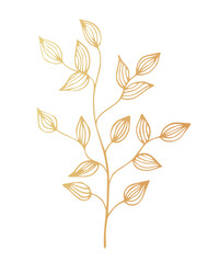 A flower, a branch of gold leaf